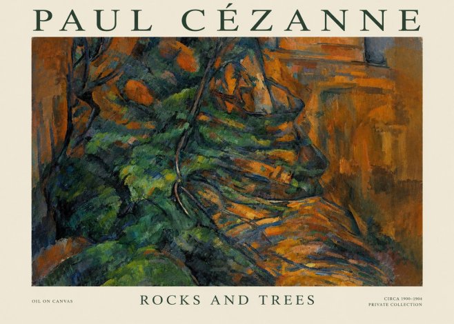 Paul Cézanne Rocks and Trees IV No1 - Poszter
