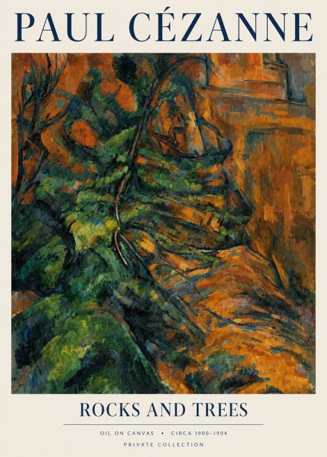 Paul Cézanne Rocks and Trees IV No3 - Poszter