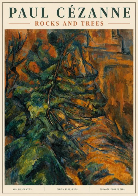 Paul Cézanne Rocks and Trees IV No4 - Poszter