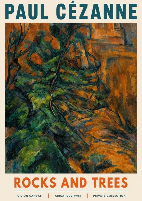 Paul Cézanne Rocks and Trees IV No5 - Poszter